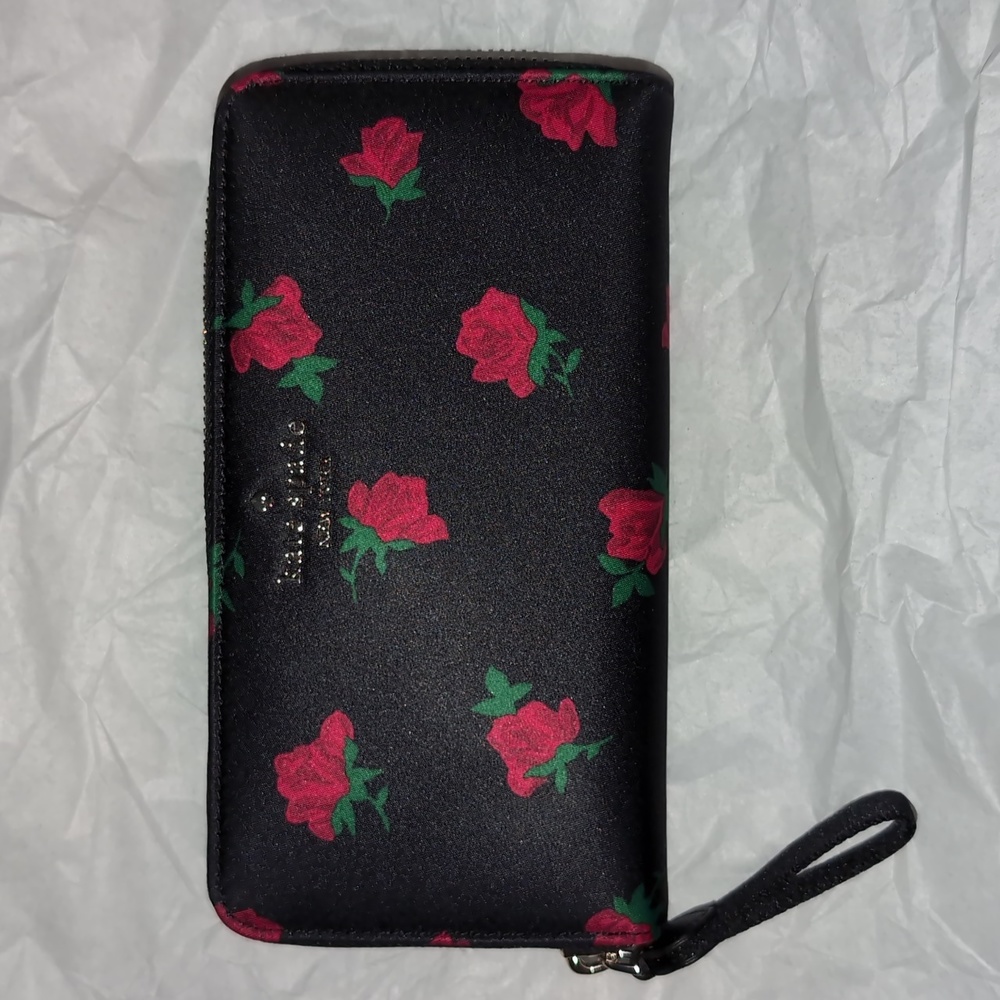 Kate Spade Chelsea rose toss printed large wallet